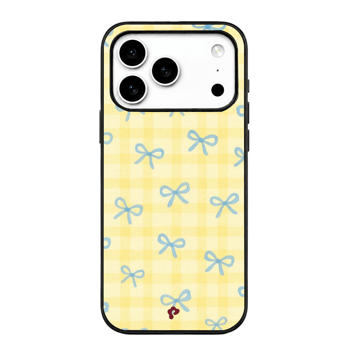 Yellow Plaid With Blue Bows Case