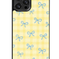 Yellow Plaid With Blue Bows Case