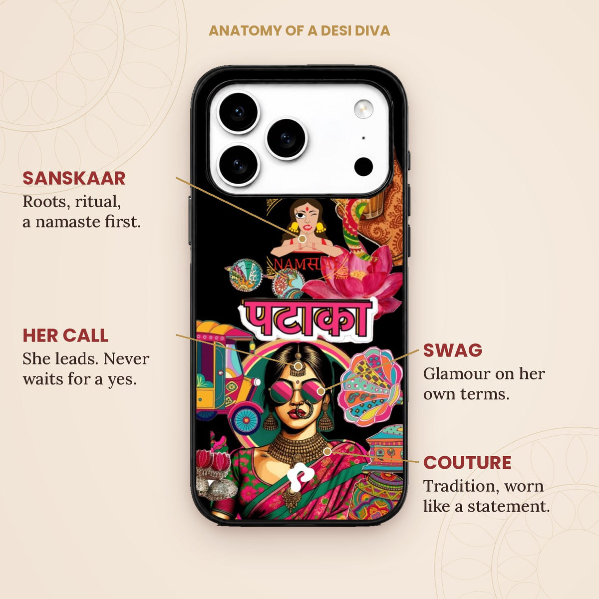 Three Desi Diva phone cases from Pinnacle Case