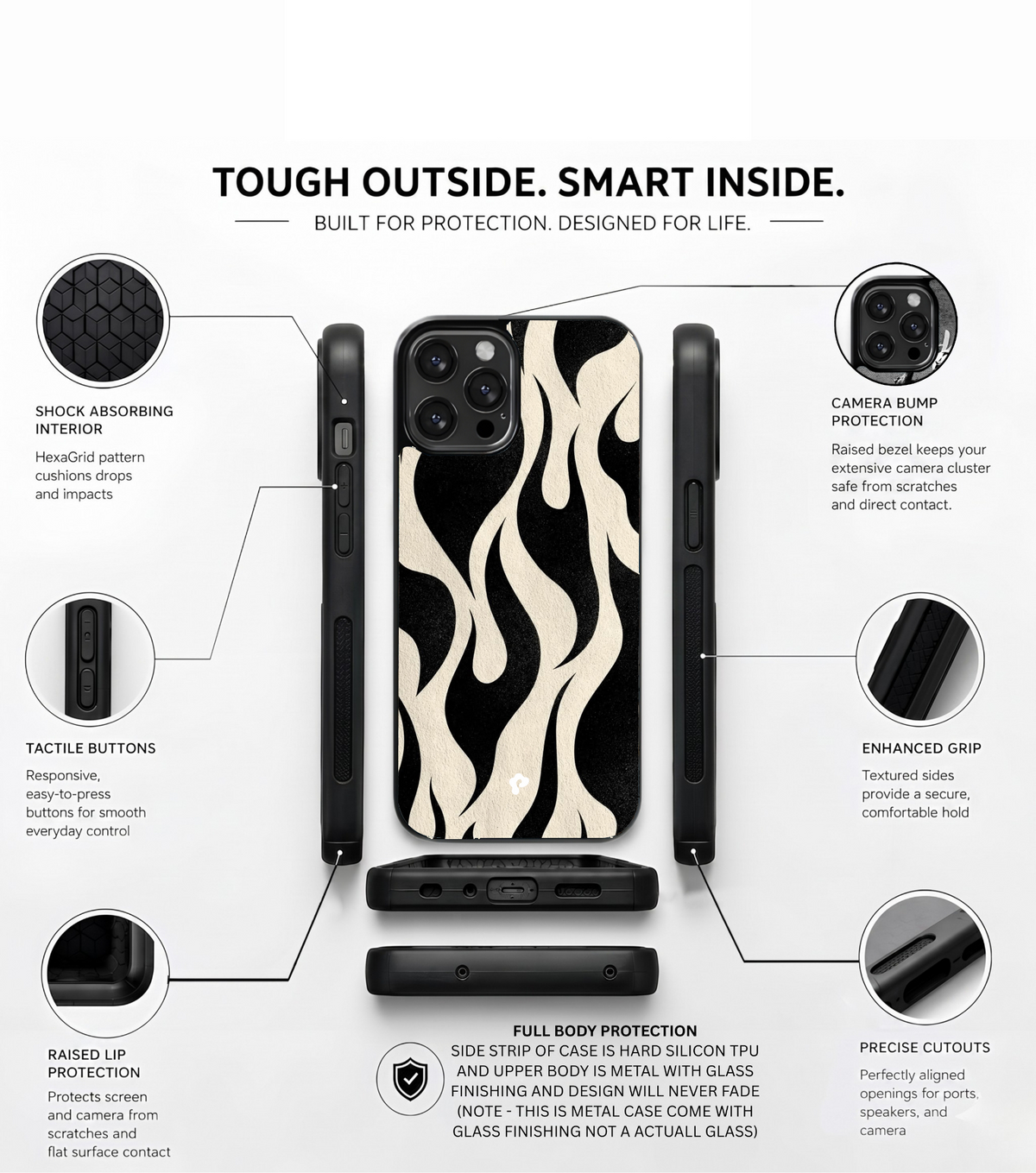 Wavy Black And White Stripes Case