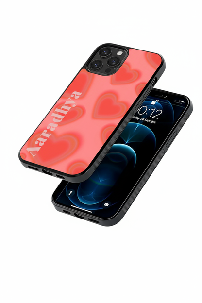 Heart Name Case - Three-quarter overhead view