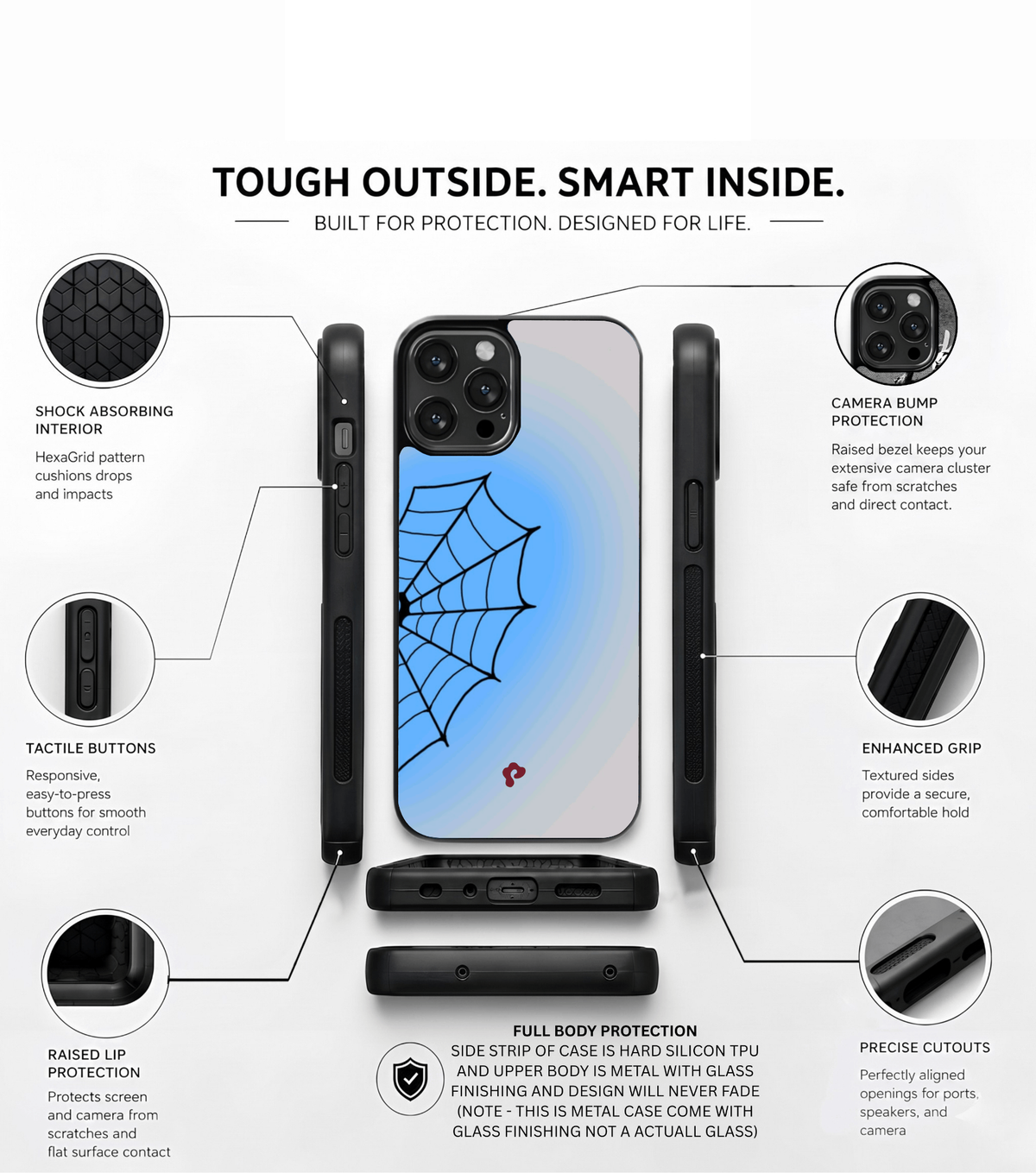 Blue Spider Web Case