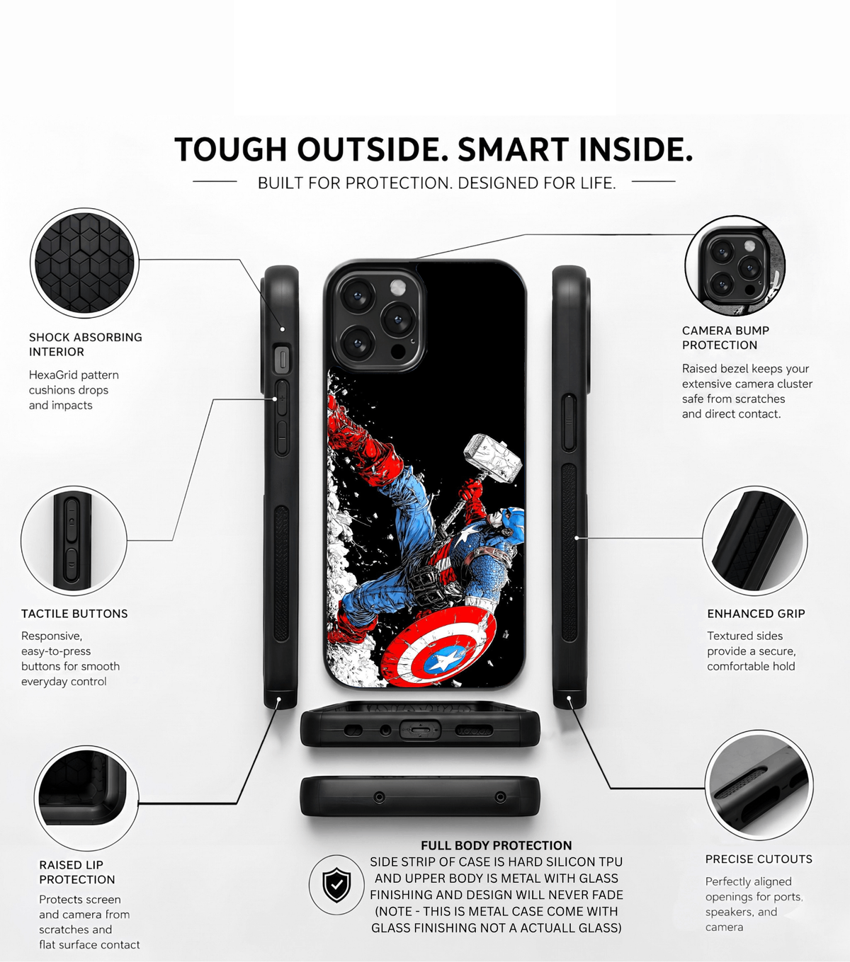 Captain America Mjolnir Dark Edition Case