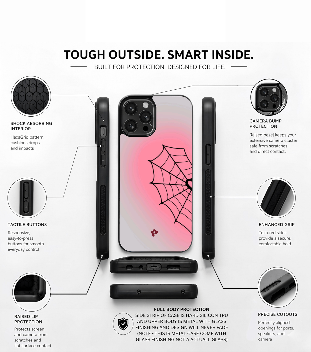 Pink Spider Web Case